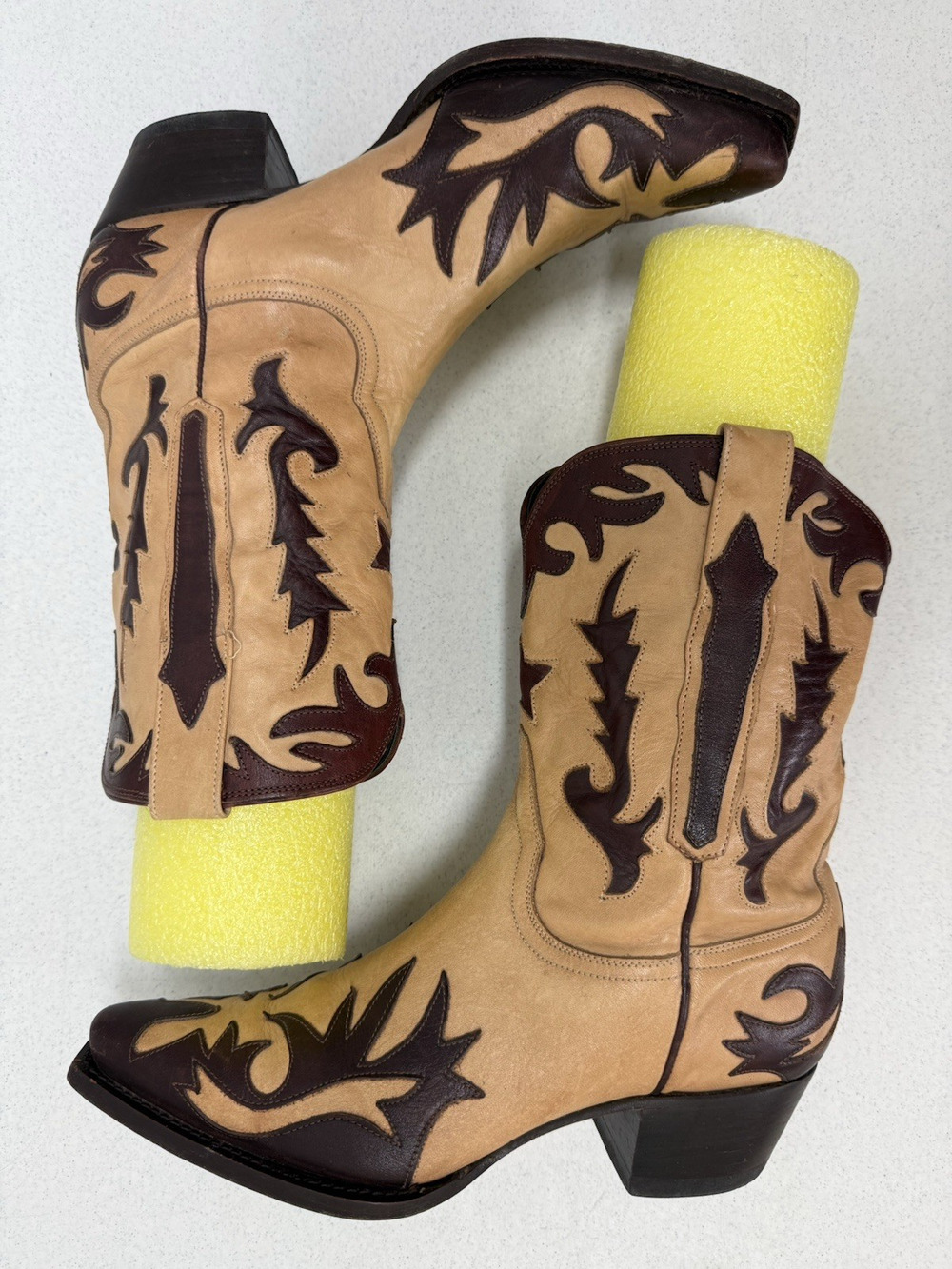 Charlie 1 Horse by Lucchese Handcrafted Women's 7.5 B Brown & Tan Cowgirl Boots